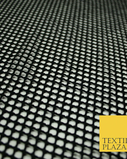BLACK / WHITE Airtex Fish Net Mesh Sports Stretch Polyester Dress Material 63"