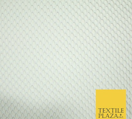 BLACK / WHITE Airtex Fish Net Mesh Sports Stretch Polyester Dress Material 63"