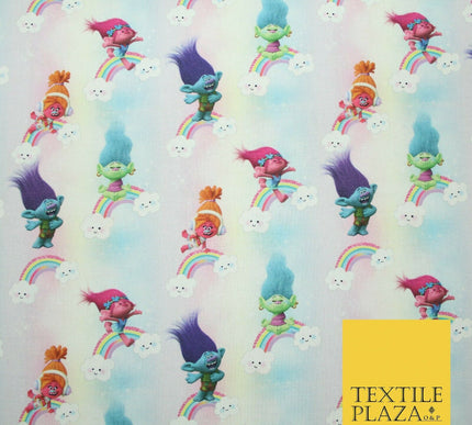 TROLLS Characters Magical Rainbow Digital Print 100% Cotton Fabric 59" 5159