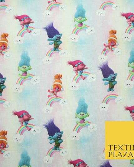 TROLLS Characters Magical Rainbow Digital Print 100% Cotton Fabric 59" 5159