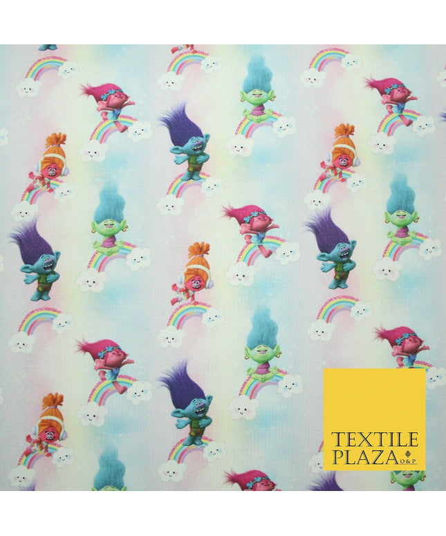 TROLLS Characters Magical Rainbow Digital Print 100% Cotton Fabric 59" 5159
