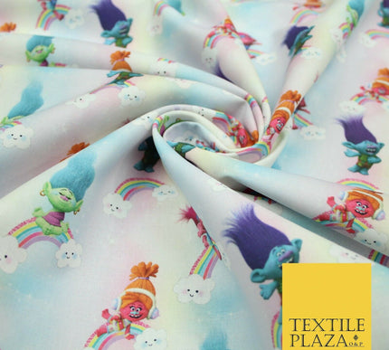 TROLLS Characters Magical Rainbow Digital Print 100% Cotton Fabric 59" 5159