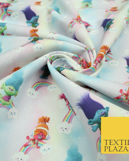 TROLLS Characters Magical Rainbow Digital Print 100% Cotton Fabric 59" 5159