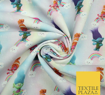 TROLLS Characters Magical Rainbow Digital Print 100% Cotton Fabric 59" 5159