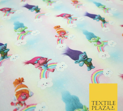 TROLLS Characters Magical Rainbow Digital Print 100% Cotton Fabric 59" 5159