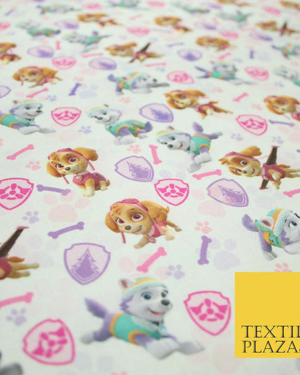 PAW PATROL Skye Everest Badge Bones Digital Print 100% Cotton Fabric 59" 5161