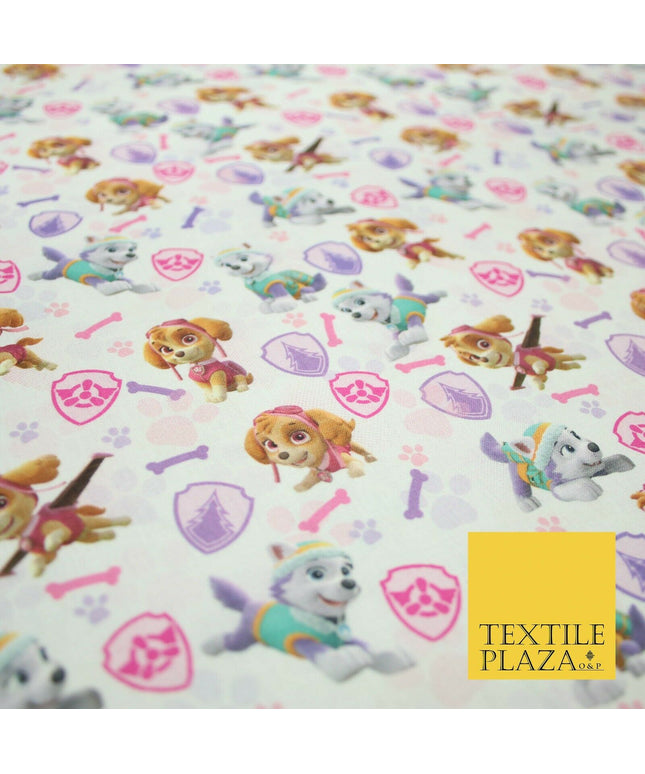 PAW PATROL Skye Everest Badge Bones Digital Print 100% Cotton Fabric 59" 5161