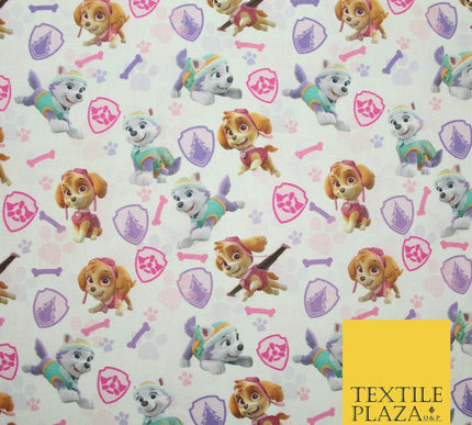 PAW PATROL Skye Everest Badge Bones Digital Print 100% Cotton Fabric 59" 5161