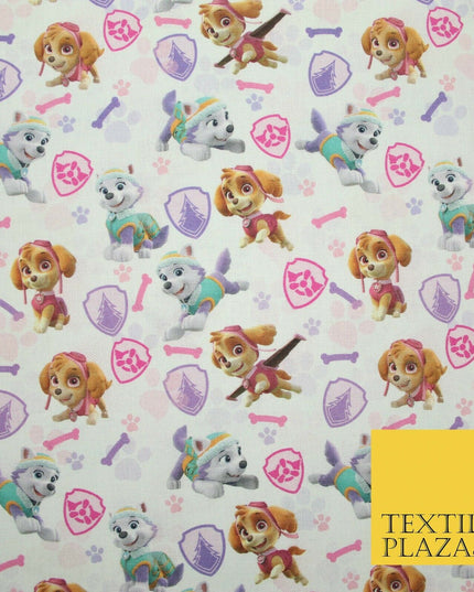 PAW PATROL Skye Everest Badge Bones Digital Print 100% Cotton Fabric 59" 5161