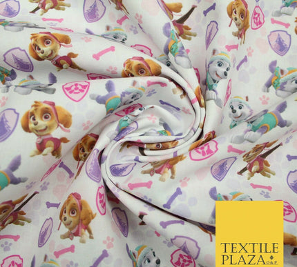 PAW PATROL Skye Everest Badge Bones Digital Print 100% Cotton Fabric 59" 5161
