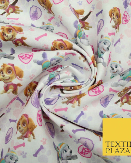 PAW PATROL Skye Everest Badge Bones Digital Print 100% Cotton Fabric 59" 5161