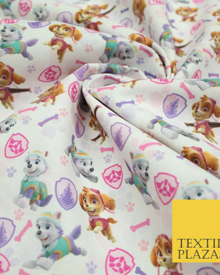 PAW PATROL Skye Everest Badge Bones Digital Print 100% Cotton Fabric 59" 5161