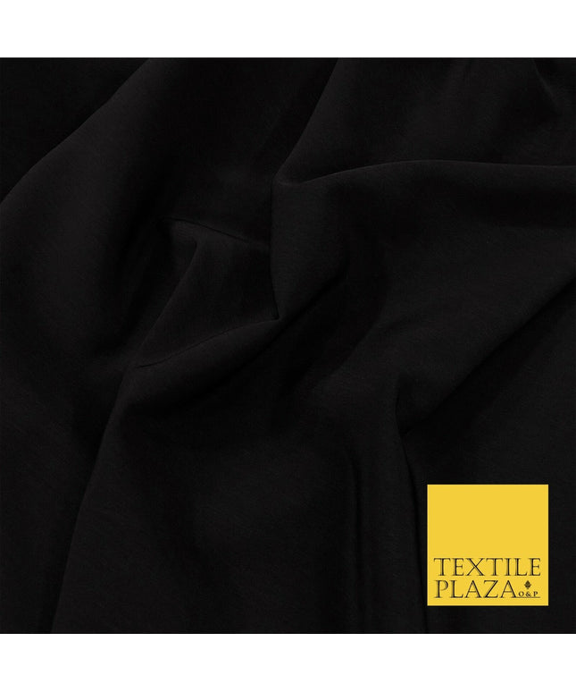Black Premium Plain COTTON Sateen Fabric 58" - Suits Shirts Trousers RF576