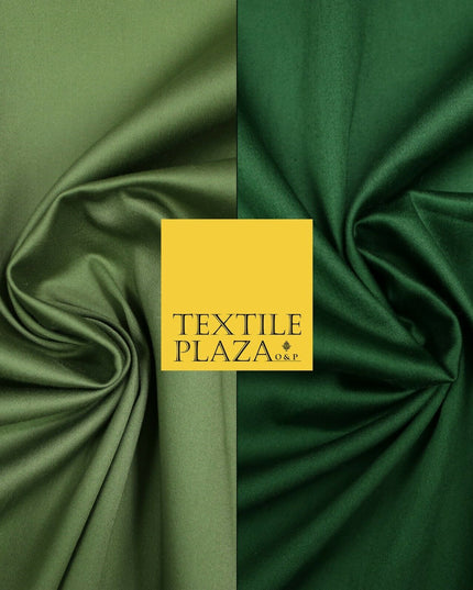 Olive / Bottle Green Premium Plain COTTON Sateen Fabric Suits Shirts Trousers59"