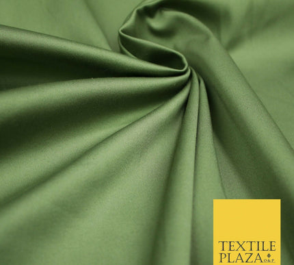 Olive / Bottle Green Premium Plain COTTON Sateen Fabric Suits Shirts Trousers59"