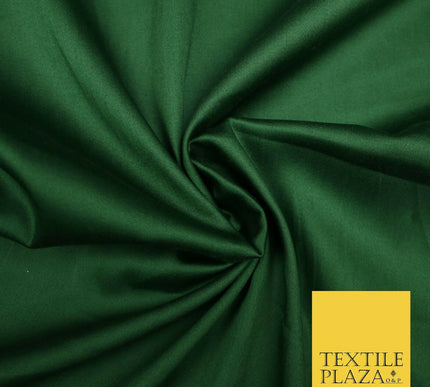 Olive / Bottle Green Premium Plain COTTON Sateen Fabric Suits Shirts Trousers59"