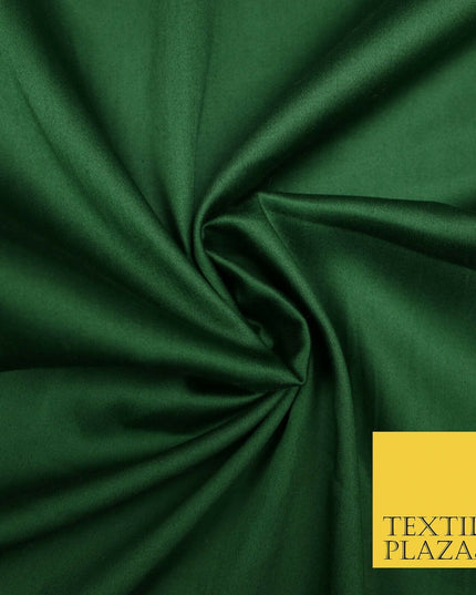Olive / Bottle Green Premium Plain COTTON Sateen Fabric Suits Shirts Trousers59"
