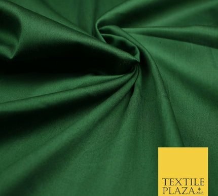 Olive / Bottle Green Premium Plain COTTON Sateen Fabric Suits Shirts Trousers59"