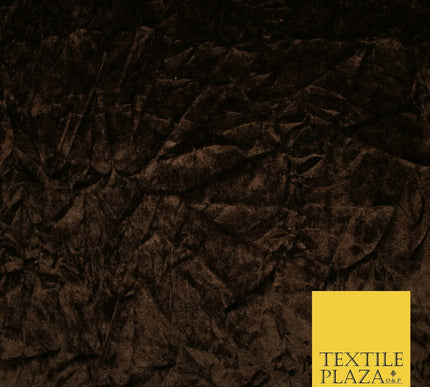 CHOCO BROWN Luxury Crushed Stretch Velvet Dress Fabric Backdrop Curtains 5192