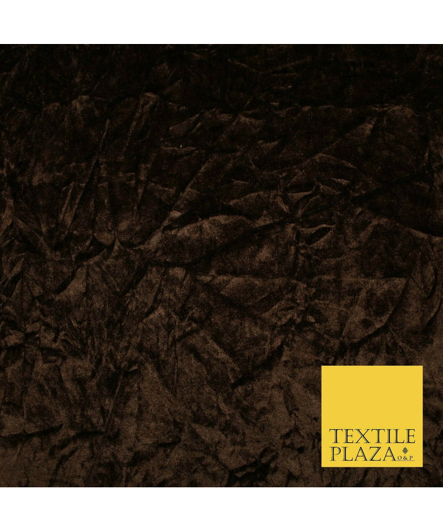 CHOCO BROWN Luxury Crushed Stretch Velvet Dress Fabric Backdrop Curtains 5192