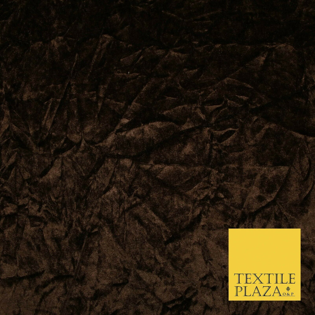 CHOCO BROWN Luxury Crushed Stretch Velvet Dress Fabric Backdrop Curtains 5192