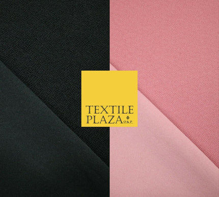 Premium Black / Pink Textured Feel Stretch Jersey Scuba Backed Dress Fabric 59"