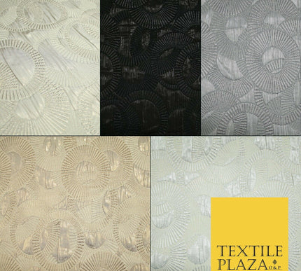 Luxury Falling Rings Metallic Textured Creased Brocade Fabric 54" Wide 5 COLOURS