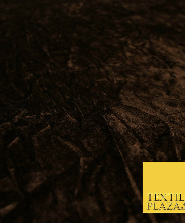 CHOCO BROWN Luxury Crushed Stretch Velvet Dress Fabric Backdrop Curtains 5192