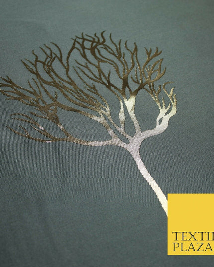 Luxury Autumnal Leafless Tree Metallic Gold Jacquard Brocade Fabric 6 COLOURS