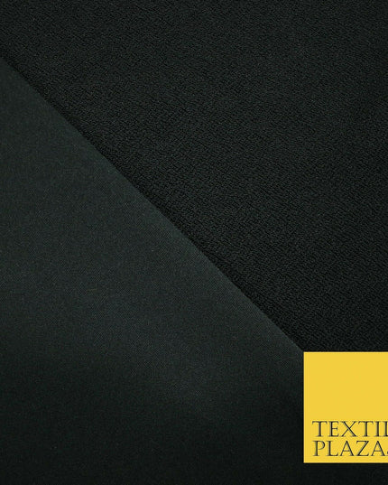 Premium Black / Pink Textured Feel Stretch Jersey Scuba Backed Dress Fabric 59"
