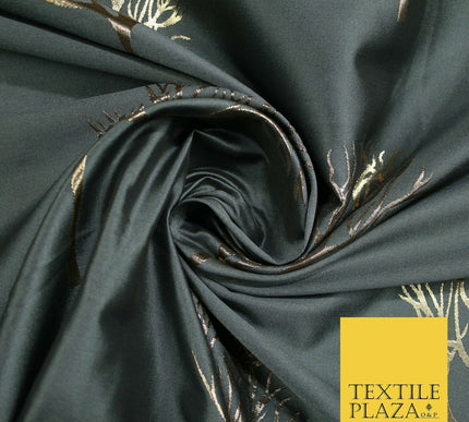Luxury Autumnal Leafless Tree Metallic Gold Jacquard Brocade Fabric 6 COLOURS