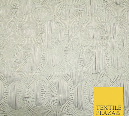 Luxury Falling Rings Metallic Textured Creased Brocade Fabric 54" Wide 5 COLOURS