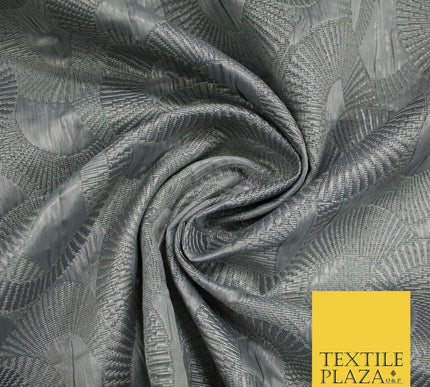 Luxury Falling Rings Metallic Textured Creased Brocade Fabric 54" Wide 5 COLOURS