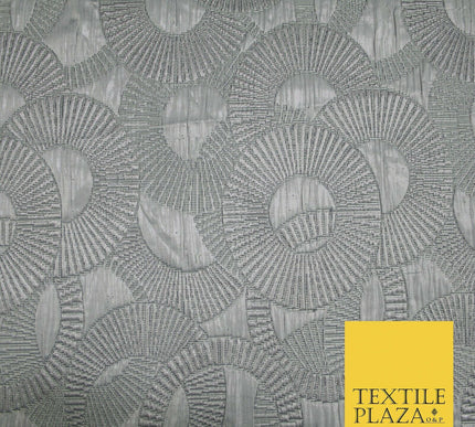 Luxury Falling Rings Metallic Textured Creased Brocade Fabric 54" Wide 5 COLOURS