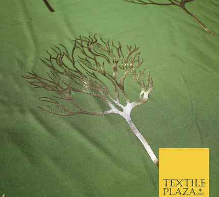 Luxury Autumnal Leafless Tree Metallic Gold Jacquard Brocade Fabric 6 COLOURS