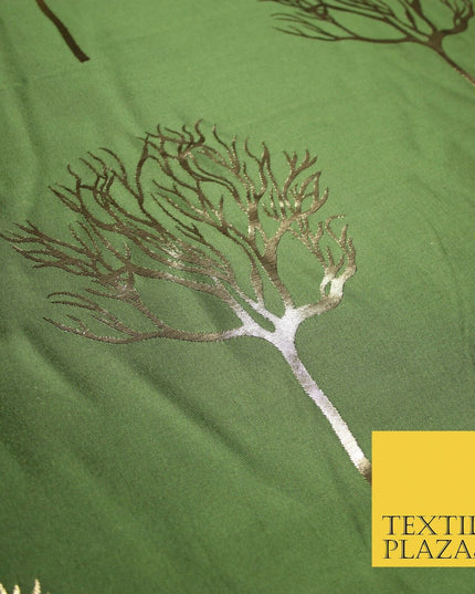 Luxury Autumnal Leafless Tree Metallic Gold Jacquard Brocade Fabric 6 COLOURS