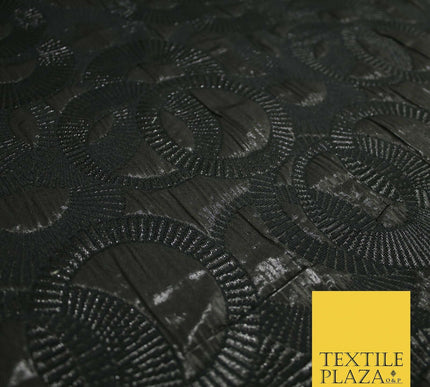 Luxury Falling Rings Metallic Textured Creased Brocade Fabric 54" Wide 5 COLOURS