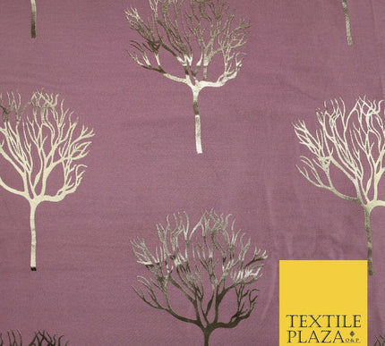 Luxury Autumnal Leafless Tree Metallic Gold Jacquard Brocade Fabric 6 COLOURS