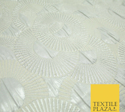 Luxury Falling Rings Metallic Textured Creased Brocade Fabric 54" Wide 5 COLOURS