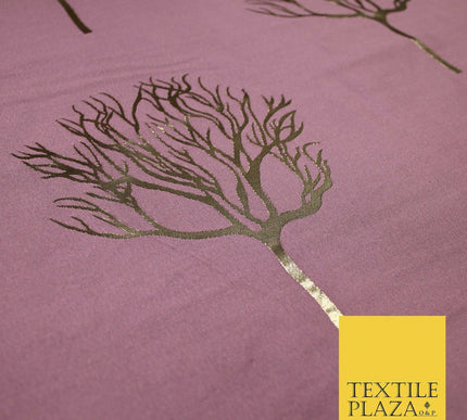 Luxury Autumnal Leafless Tree Metallic Gold Jacquard Brocade Fabric 6 COLOURS