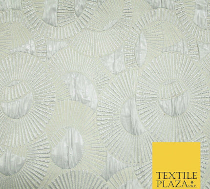 Luxury Falling Rings Metallic Textured Creased Brocade Fabric 54" Wide 5 COLOURS