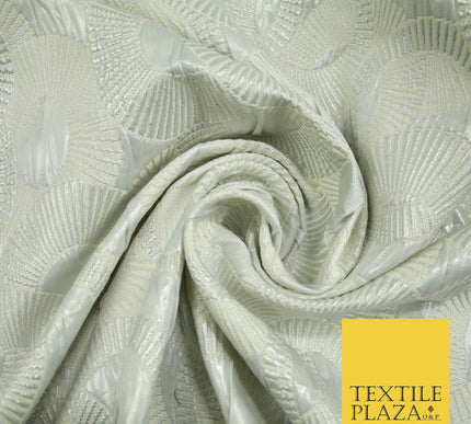 Luxury Falling Rings Metallic Textured Creased Brocade Fabric 54" Wide 5 COLOURS