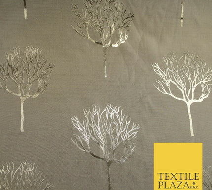 Luxury Autumnal Leafless Tree Metallic Gold Jacquard Brocade Fabric 6 COLOURS