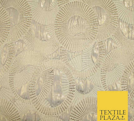 Luxury Falling Rings Metallic Textured Creased Brocade Fabric 54" Wide 5 COLOURS