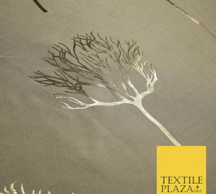 Luxury Autumnal Leafless Tree Metallic Gold Jacquard Brocade Fabric 6 COLOURS