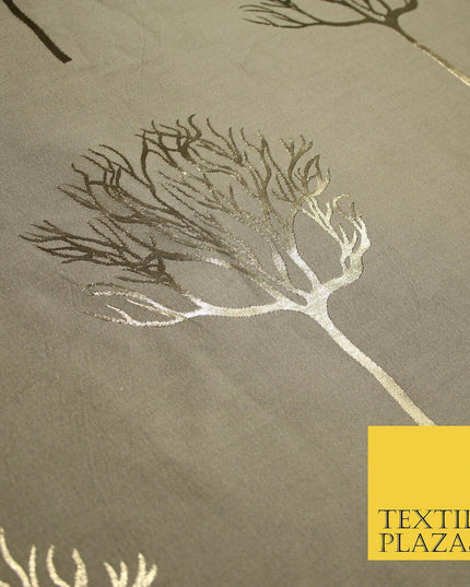 Luxury Autumnal Leafless Tree Metallic Gold Jacquard Brocade Fabric 6 COLOURS