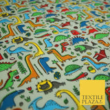Colourful Cartoon Dinosaurs Printed Polycotton Dress Craft Fabric 44" 3 COLOURS