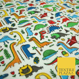 Colourful Cartoon Dinosaurs Printed Polycotton Dress Craft Fabric 44" 3 COLOURS