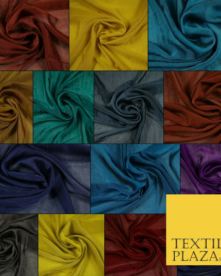 14 COLOURS Plain Silky Two Tone Sheer Georgette Dress Fabric Draping Lining 58"