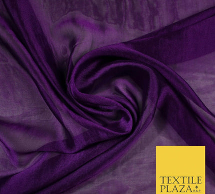 14 COLOURS Plain Silky Two Tone Sheer Georgette Dress Fabric Draping Lining 58"